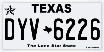 TX license plate DYV6226