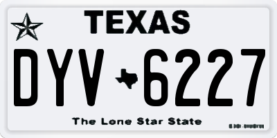 TX license plate DYV6227