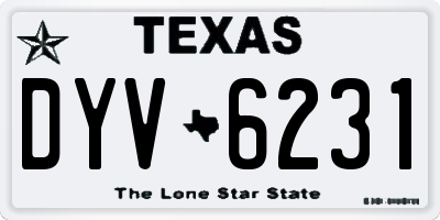 TX license plate DYV6231