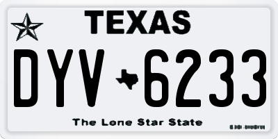 TX license plate DYV6233