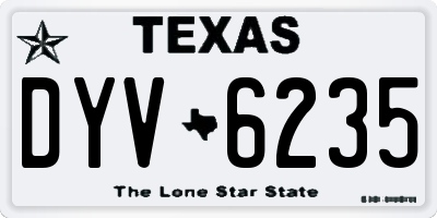 TX license plate DYV6235