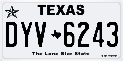 TX license plate DYV6243