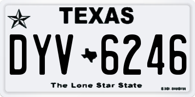 TX license plate DYV6246
