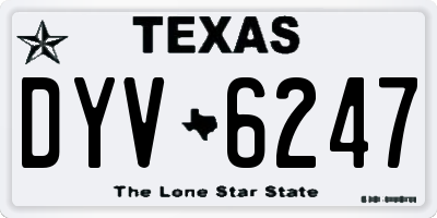 TX license plate DYV6247