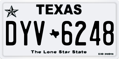 TX license plate DYV6248