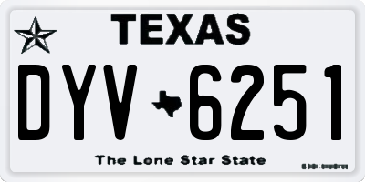 TX license plate DYV6251