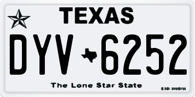 TX license plate DYV6252