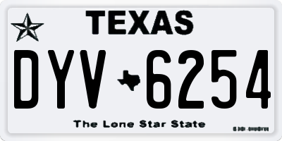 TX license plate DYV6254