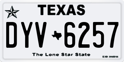 TX license plate DYV6257