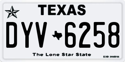TX license plate DYV6258