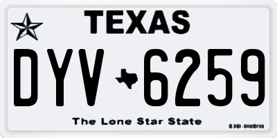 TX license plate DYV6259