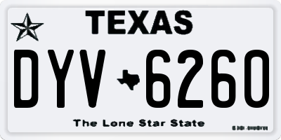 TX license plate DYV6260