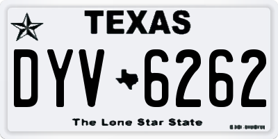 TX license plate DYV6262