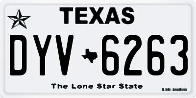 TX license plate DYV6263