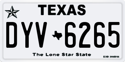 TX license plate DYV6265