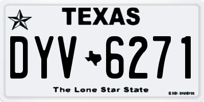 TX license plate DYV6271