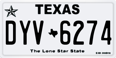 TX license plate DYV6274