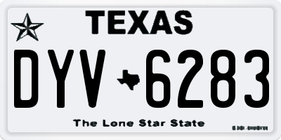 TX license plate DYV6283
