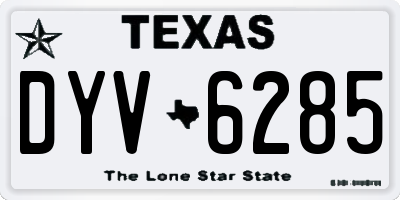 TX license plate DYV6285