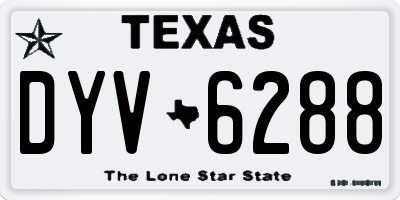 TX license plate DYV6288