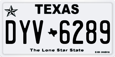 TX license plate DYV6289