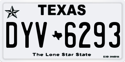 TX license plate DYV6293