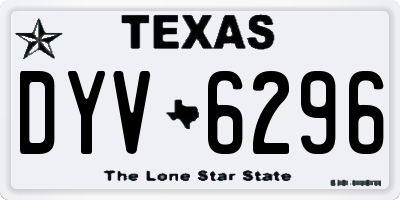 TX license plate DYV6296