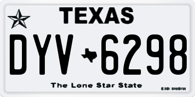 TX license plate DYV6298