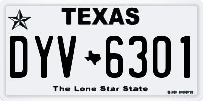 TX license plate DYV6301