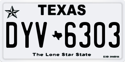 TX license plate DYV6303