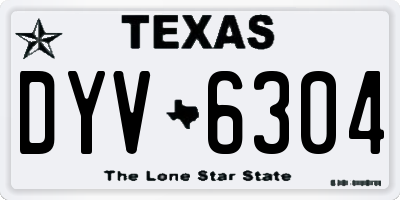 TX license plate DYV6304