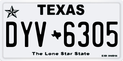 TX license plate DYV6305