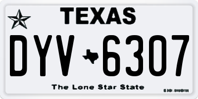 TX license plate DYV6307