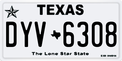 TX license plate DYV6308