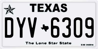 TX license plate DYV6309