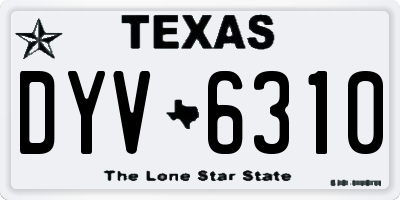 TX license plate DYV6310