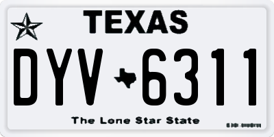 TX license plate DYV6311