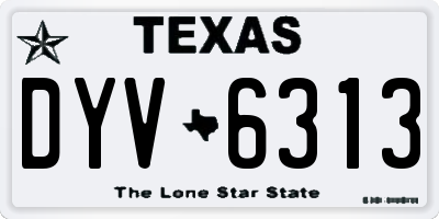 TX license plate DYV6313