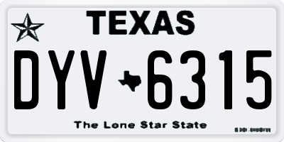 TX license plate DYV6315