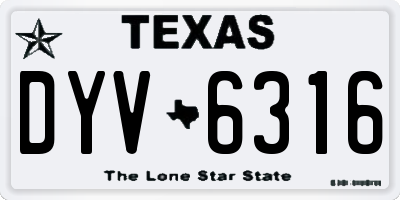 TX license plate DYV6316