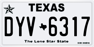 TX license plate DYV6317
