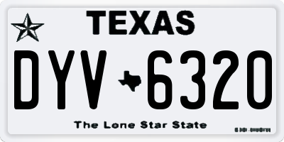 TX license plate DYV6320