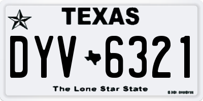 TX license plate DYV6321