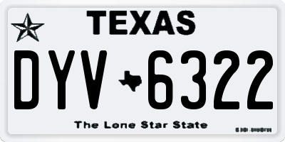 TX license plate DYV6322