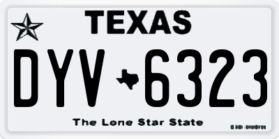 TX license plate DYV6323