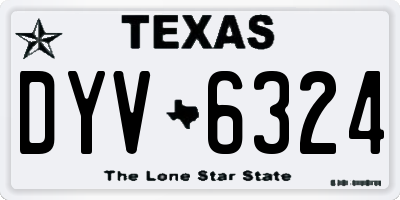 TX license plate DYV6324