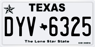 TX license plate DYV6325