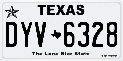 TX license plate DYV6328