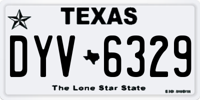 TX license plate DYV6329