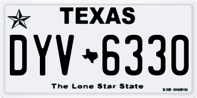 TX license plate DYV6330
